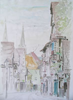 Click to see it big Westerbachstrasse Höxter 2, Architektur, Aquarell